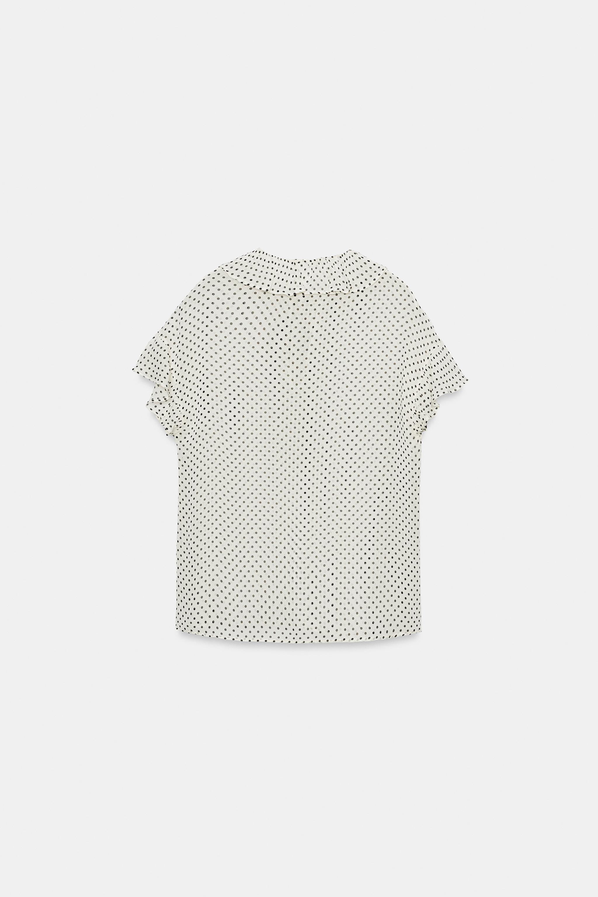 TIED POLKA DOT BLOUSE ZW COLLECTION
